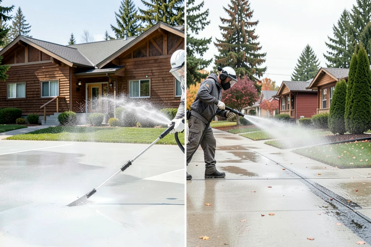 Soft Washing in Shoreline, King County, WA - Inspect the surface and identify the organic growth present