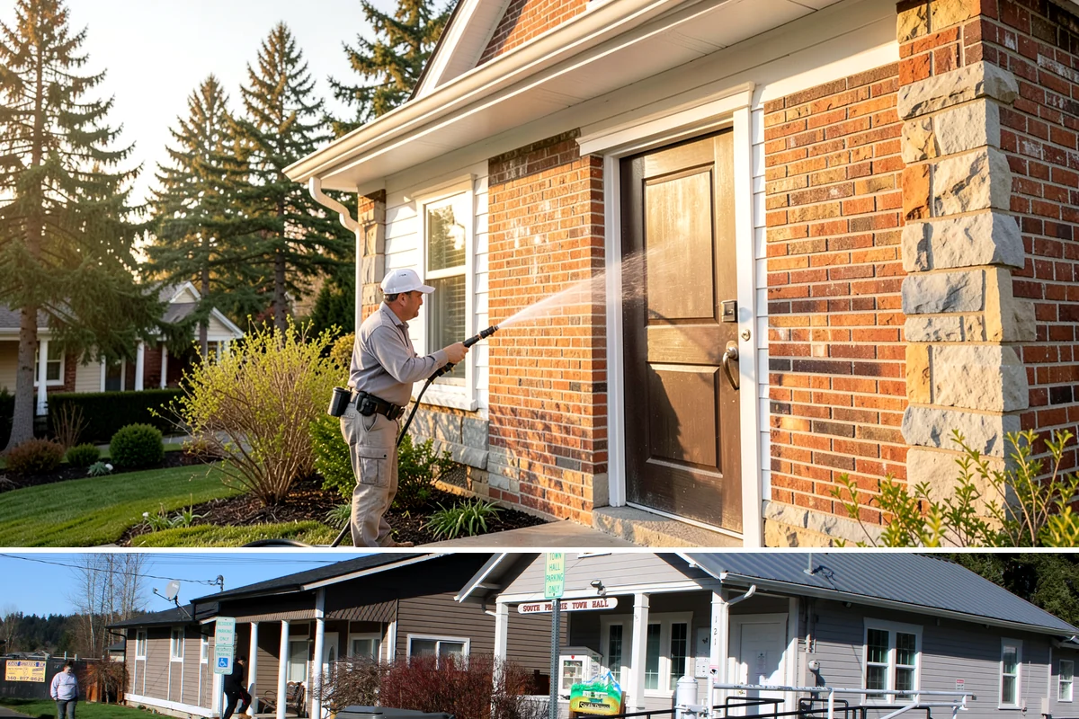 Soft Washing in South Prairie, Pierce County, WA - Effective through most of the year in Washington, though the damp spring and fall growing seasons are when soft washing pays off...