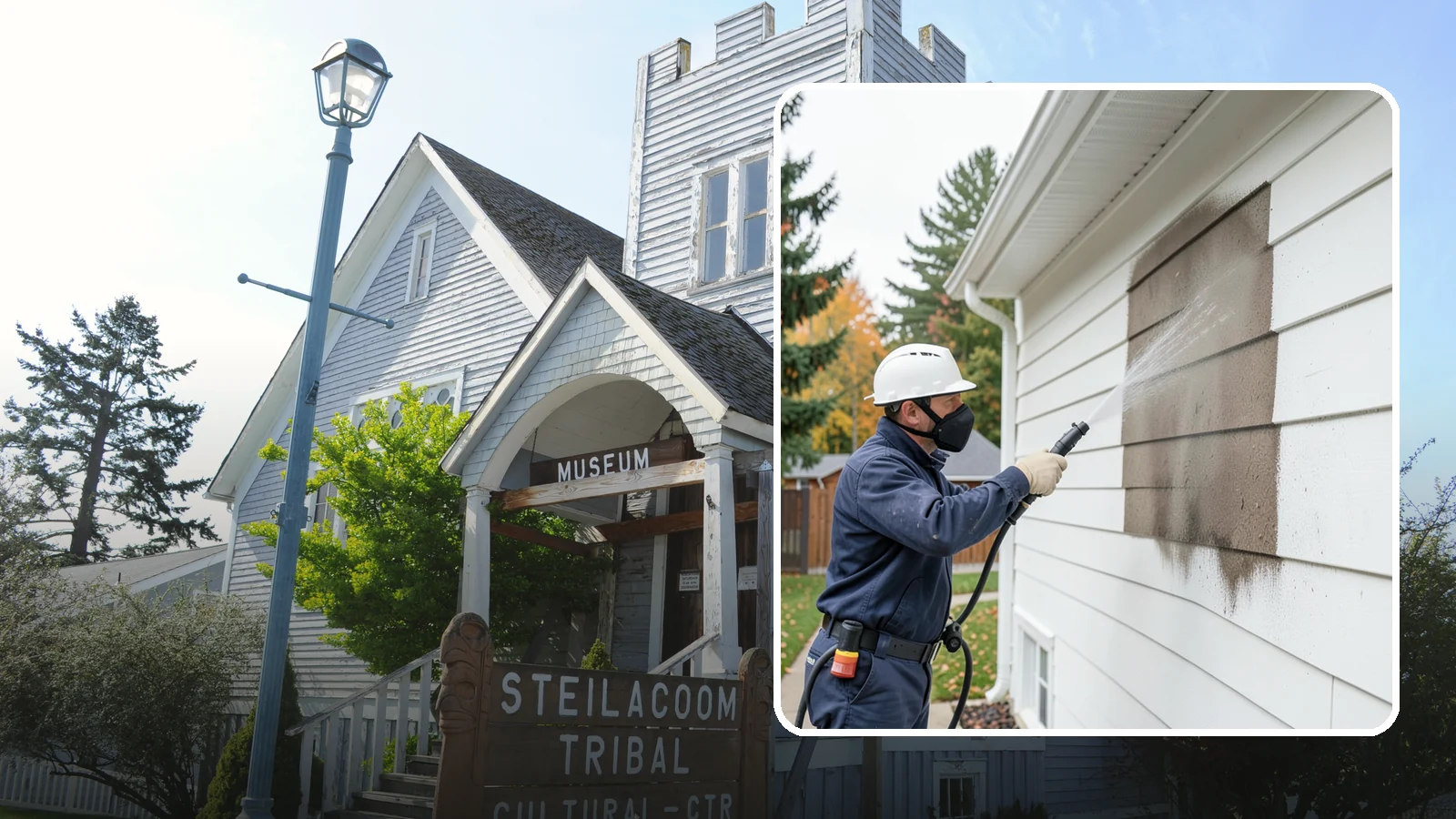 Soft Washing in Steilacoom, Pierce County, WA - Soft washing cleans delicate exterior surfaces with low pressure and specialized solutions rather than the force of a pressure...