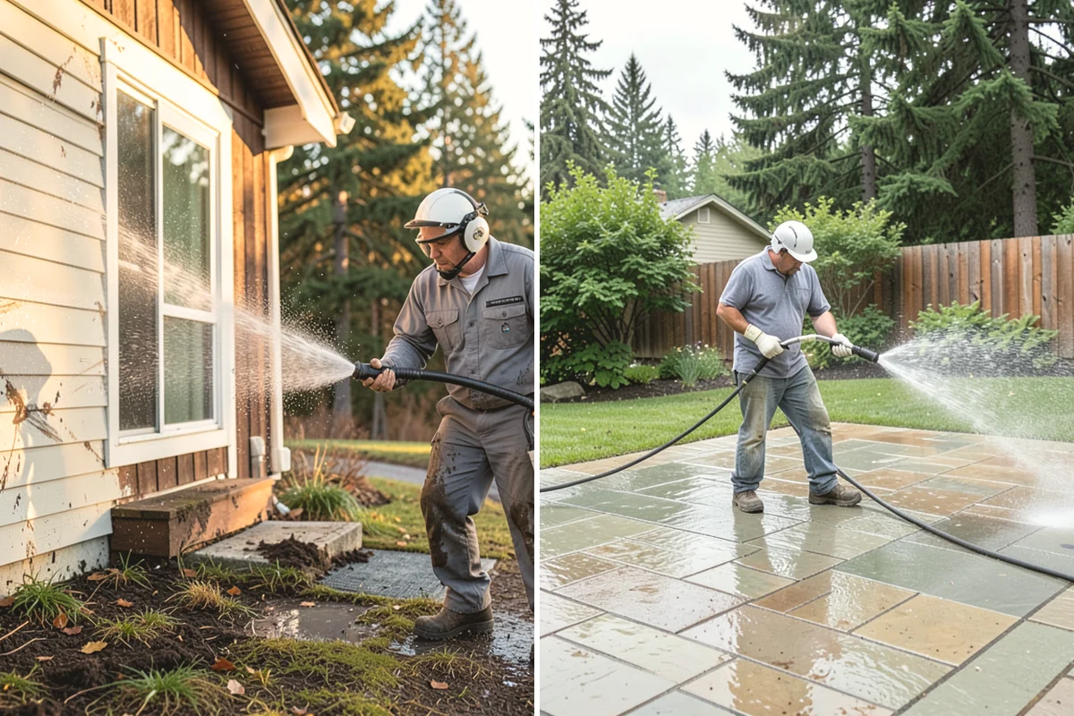 Soft Washing in Tacoma, Pierce County, WA - Inspect the surface and identify the organic growth present