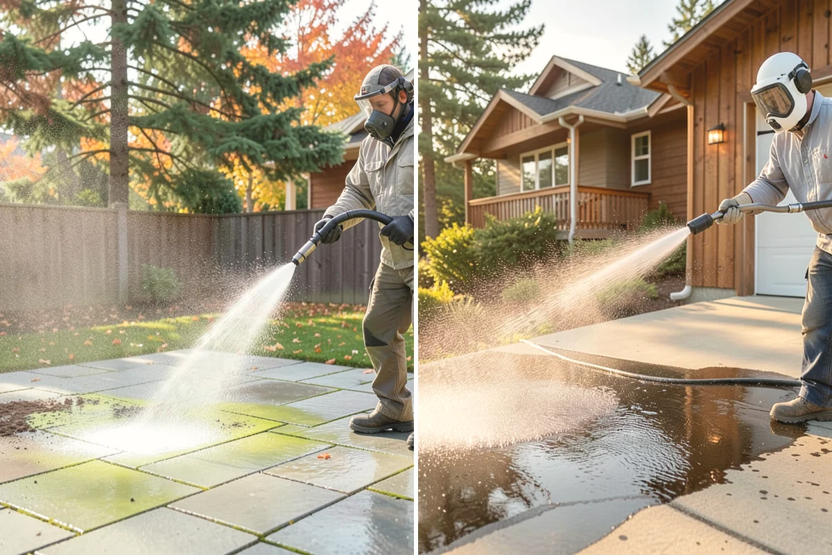 Soft Washing in Tukwila, King County, WA - Inspect the surface and identify the organic growth present