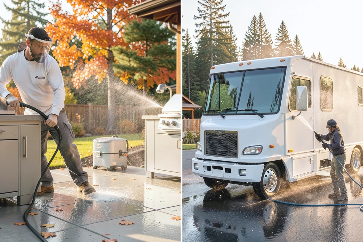 Soft Washing in Woodinville, King County, WA - Inspect the surface and identify the organic growth present