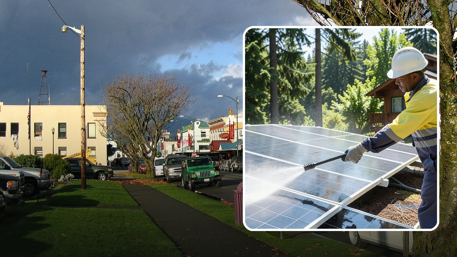 Solar Panel Cleaning in Arlington, Snohomish County, WA - We clean solar panels in Washington to clear moss, pollen, and grime that block sunlight and cut output.