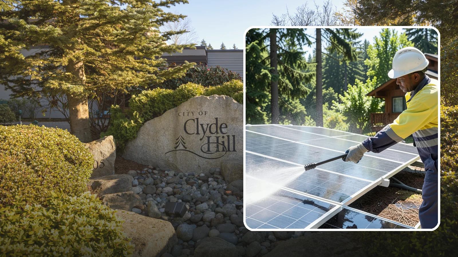 Solar Panel Cleaning in Clyde Hill, King County, WA - We clean solar panels in Washington to clear moss, pollen, and grime that block sunlight and cut output.