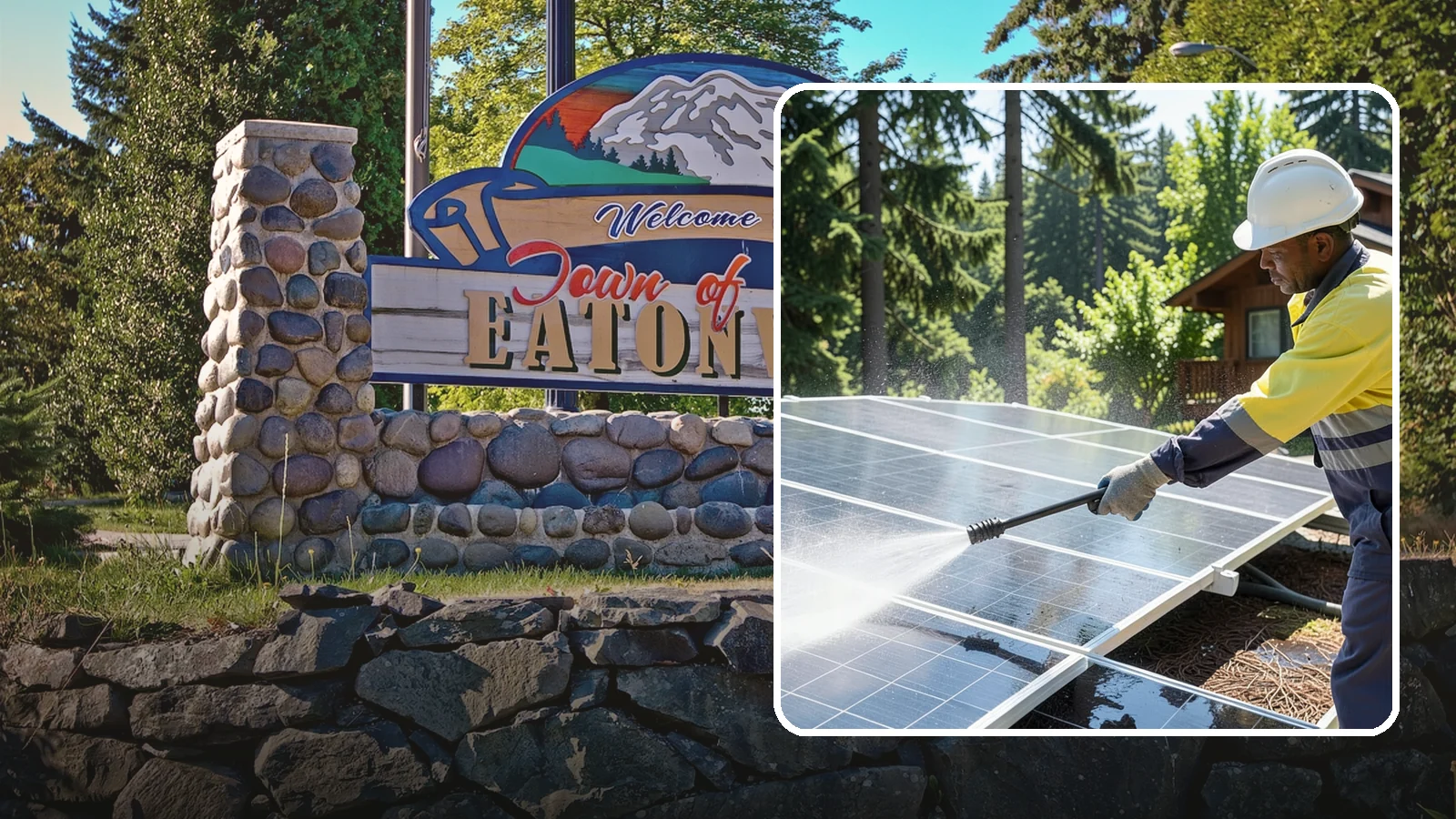 Solar Panel Cleaning in Eatonville, Pierce County, WA - We clean solar panels in Washington to clear moss, pollen, and grime that block sunlight and cut output.