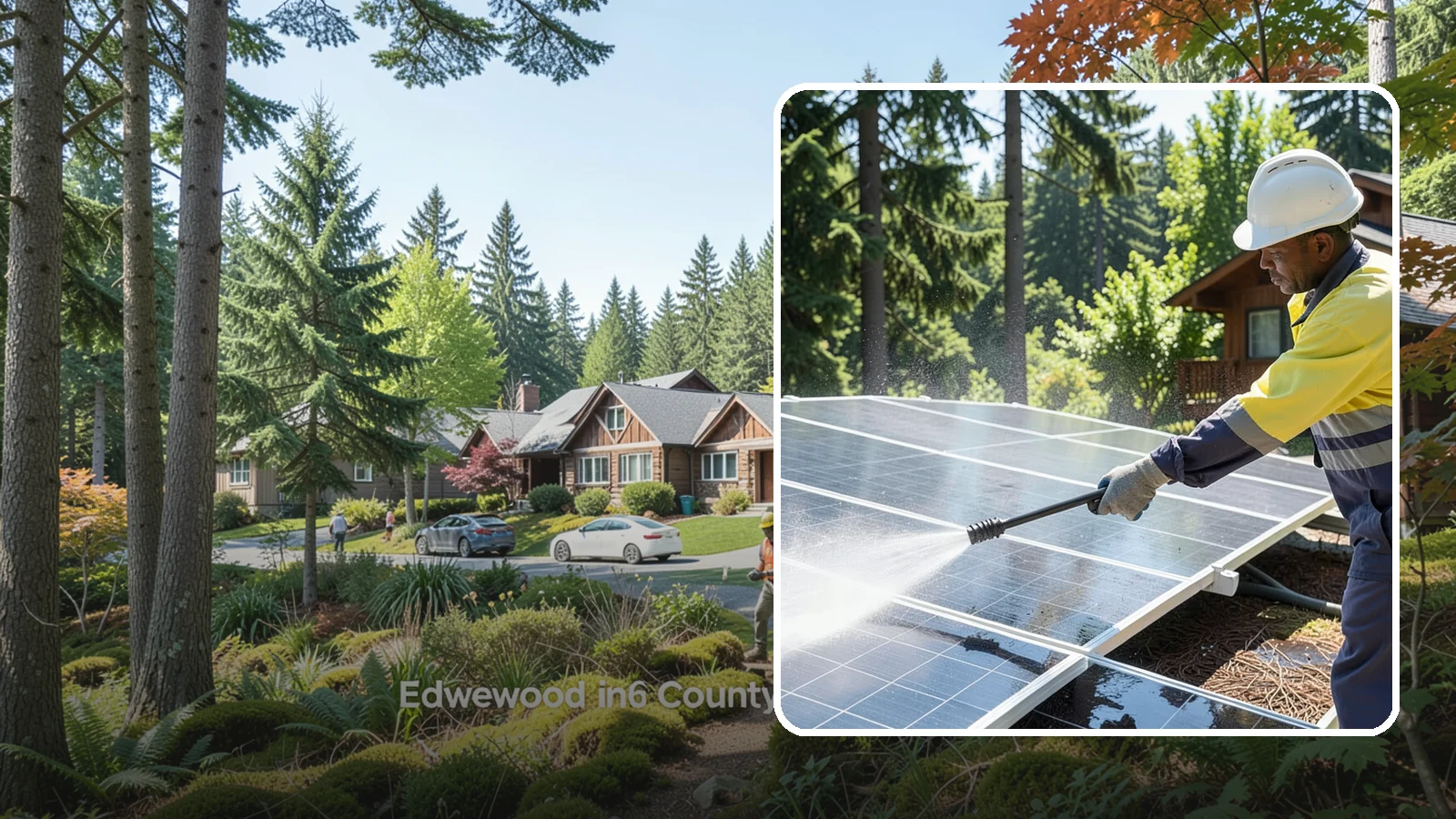 Solar Panel Cleaning in Edgewood, Pierce County, WA - We clean solar panels in Washington to clear moss, pollen, and grime that block sunlight and cut output.