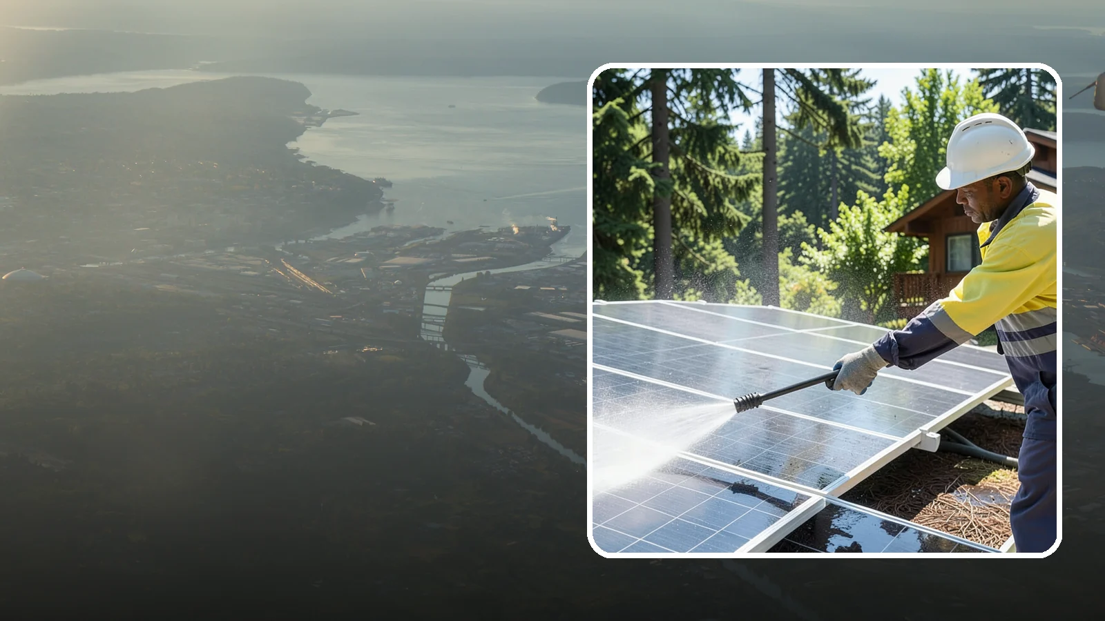 Solar Panel Cleaning in Fife, Pierce County, WA - We clean solar panels in Washington to clear moss, pollen, and grime that block sunlight and cut output.