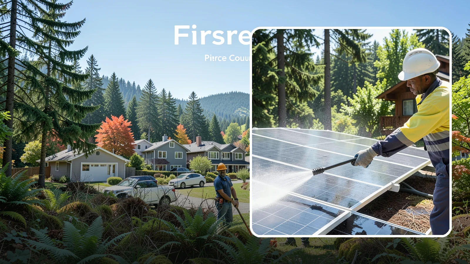 Solar Panel Cleaning in Fircrest, Pierce County, WA - We clean solar panels in Washington to clear moss, pollen, and grime that block sunlight and cut output.