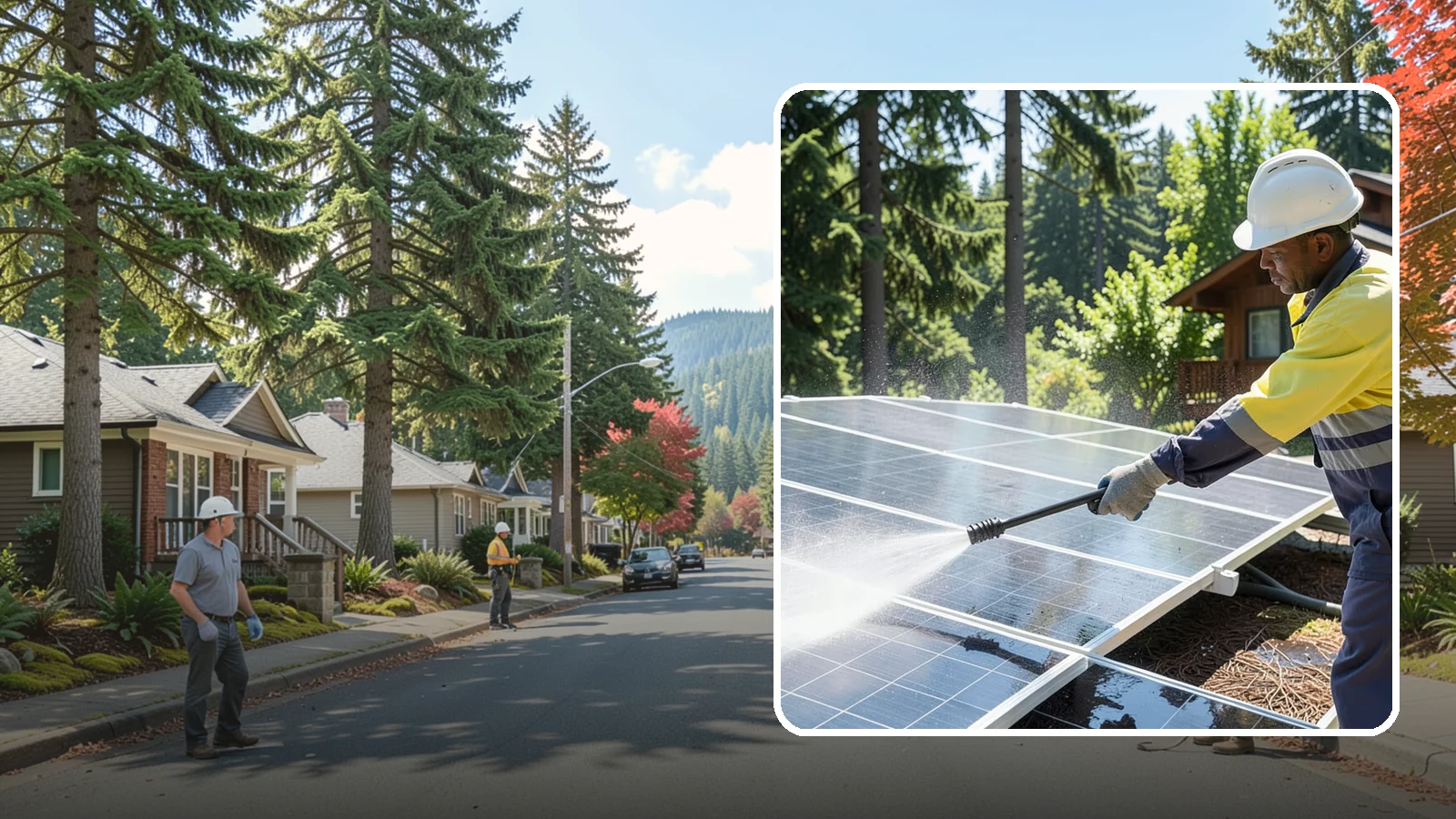 Solar Panel Cleaning in Hunts Point, King County, WA - We clean solar panels in Washington to clear moss, pollen, and grime that block sunlight and cut output.