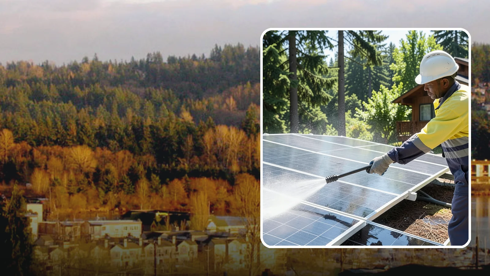 Solar Panel Cleaning in Kenmore, King County, WA - We clean solar panels in Washington to clear moss, pollen, and grime that block sunlight and cut output.