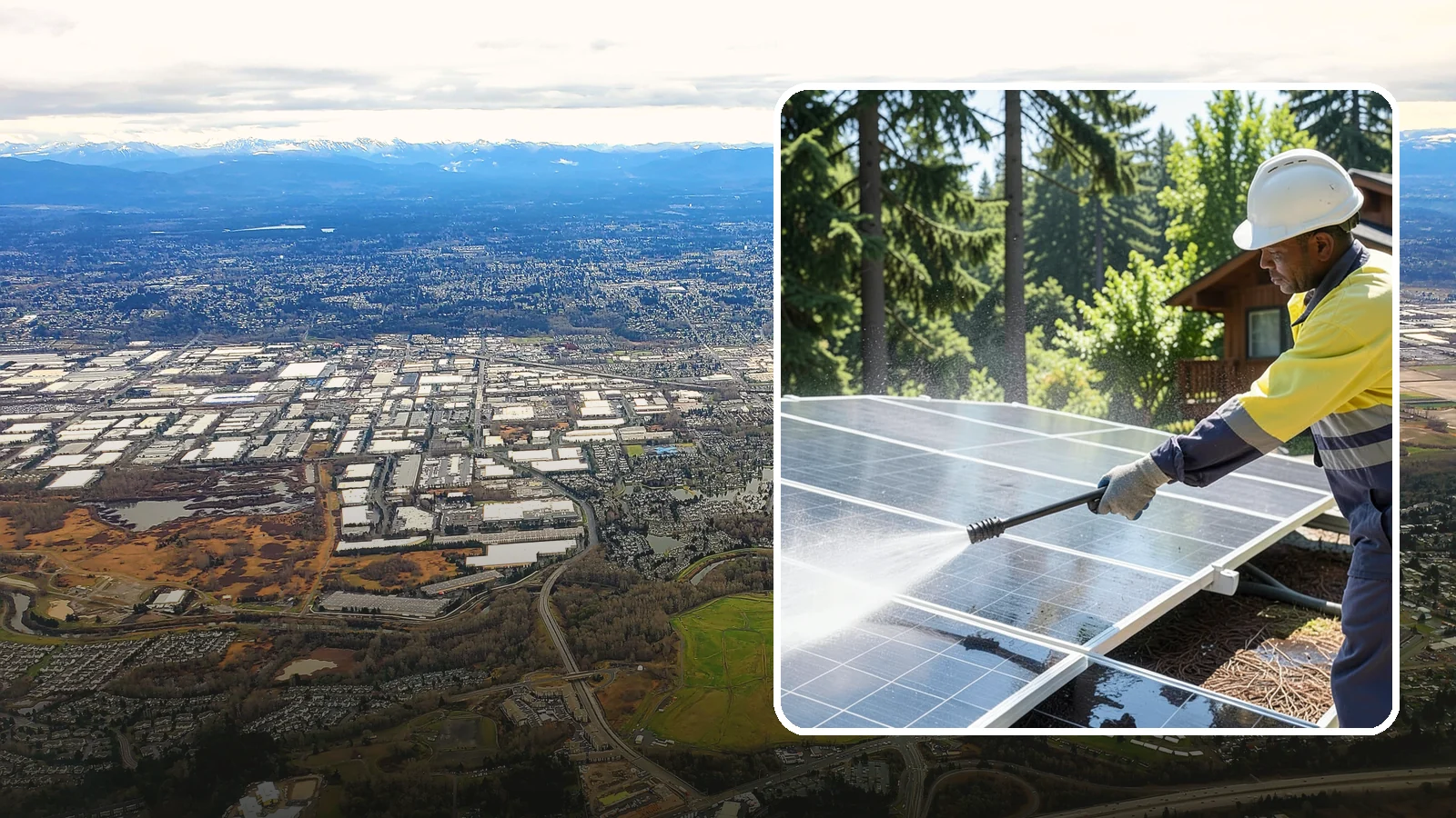 Solar Panel Cleaning in Kent, King County, WA - We clean solar panels in Washington to clear moss, pollen, and grime that block sunlight and cut output.