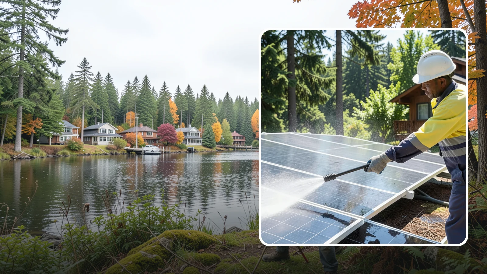 Solar Panel Cleaning in La Conner, Skagit County, WA - We clean solar panels in Washington to clear moss, pollen, and grime that block sunlight and cut output.