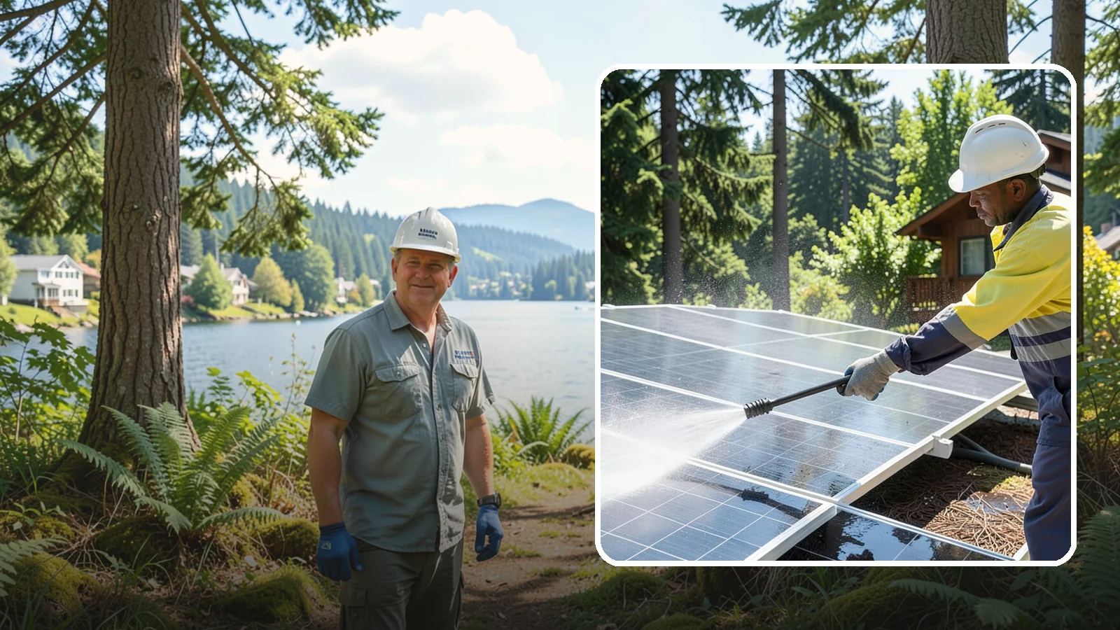 Solar Panel Cleaning in Milton, King County, WA - We clean solar panels in Washington to clear moss, pollen, and grime that block sunlight and cut output.