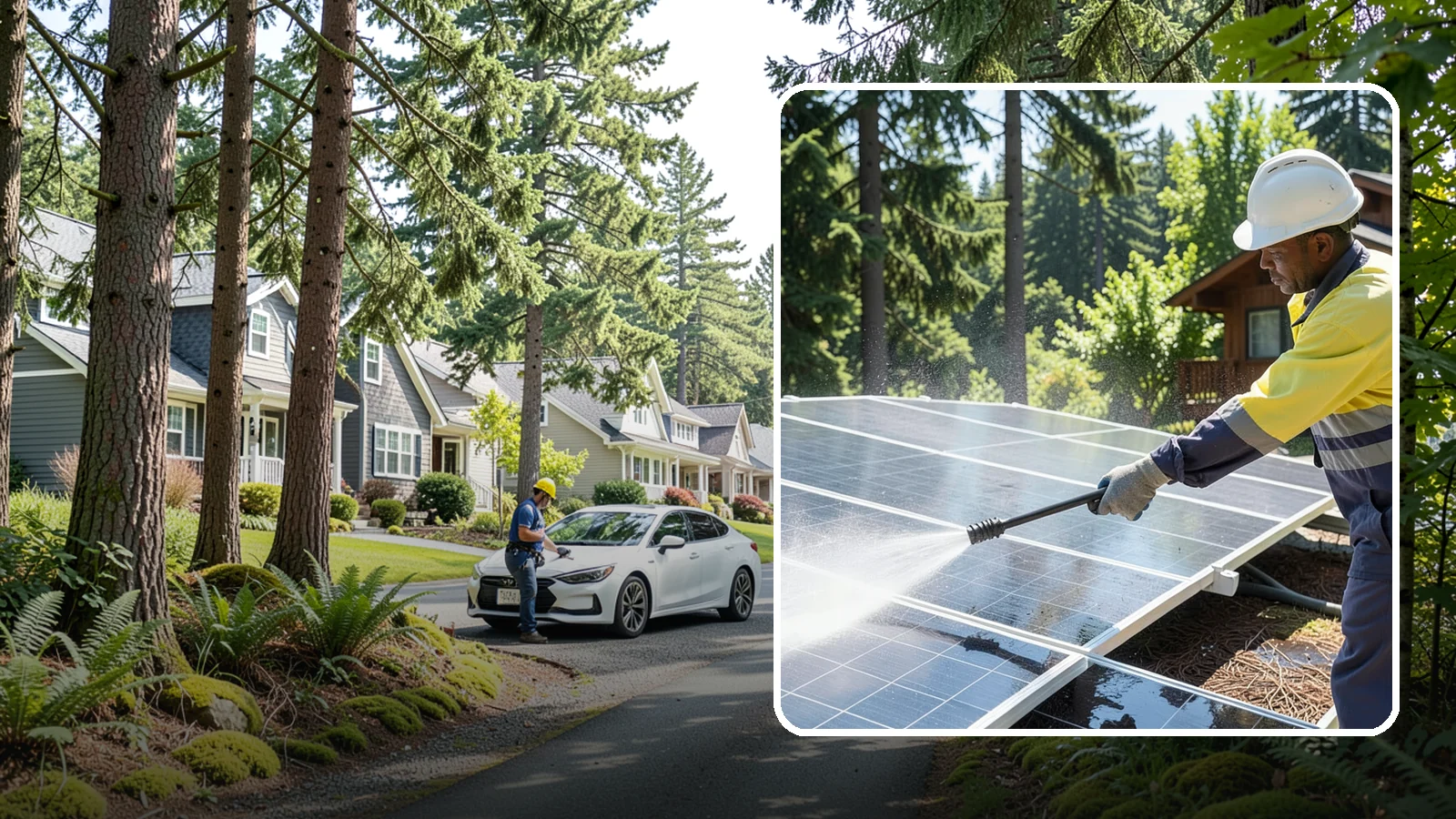 Solar Panel Cleaning in Normandy Park, King County, WA - We clean solar panels in Washington to clear moss, pollen, and grime that block sunlight and cut output.