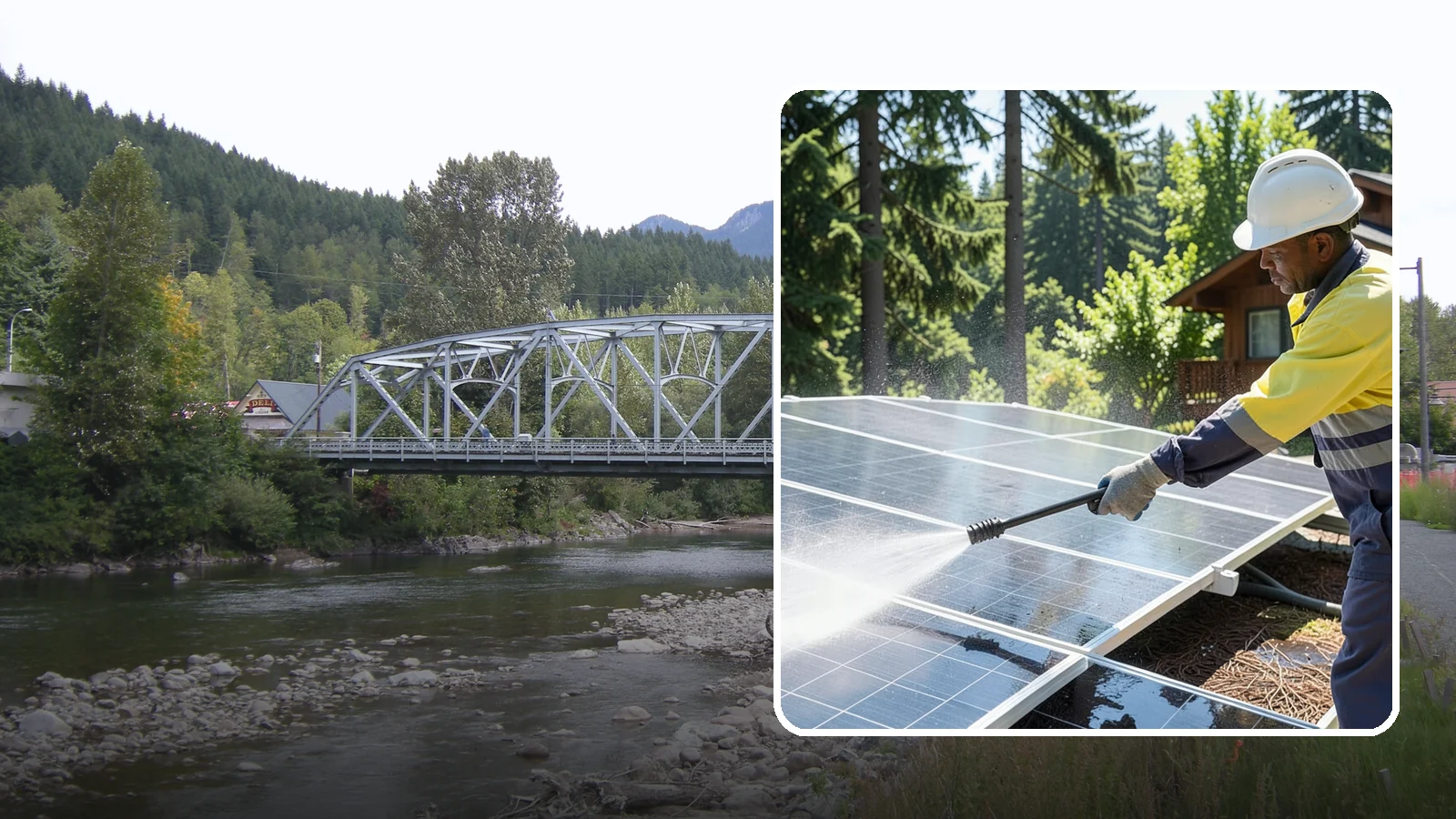 Solar Panel Cleaning in Skykomish, King County, WA - We clean solar panels in Washington to clear moss, pollen, and grime that block sunlight and cut output.