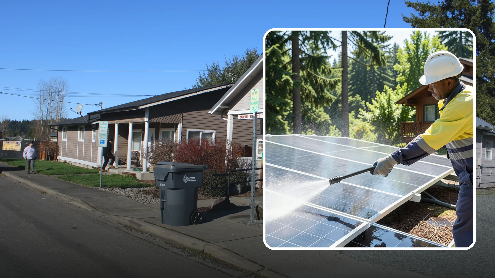 Solar Panel Cleaning in South Prairie, Pierce County, WA - We clean solar panels in Washington to clear moss, pollen, and grime that block sunlight and cut output.