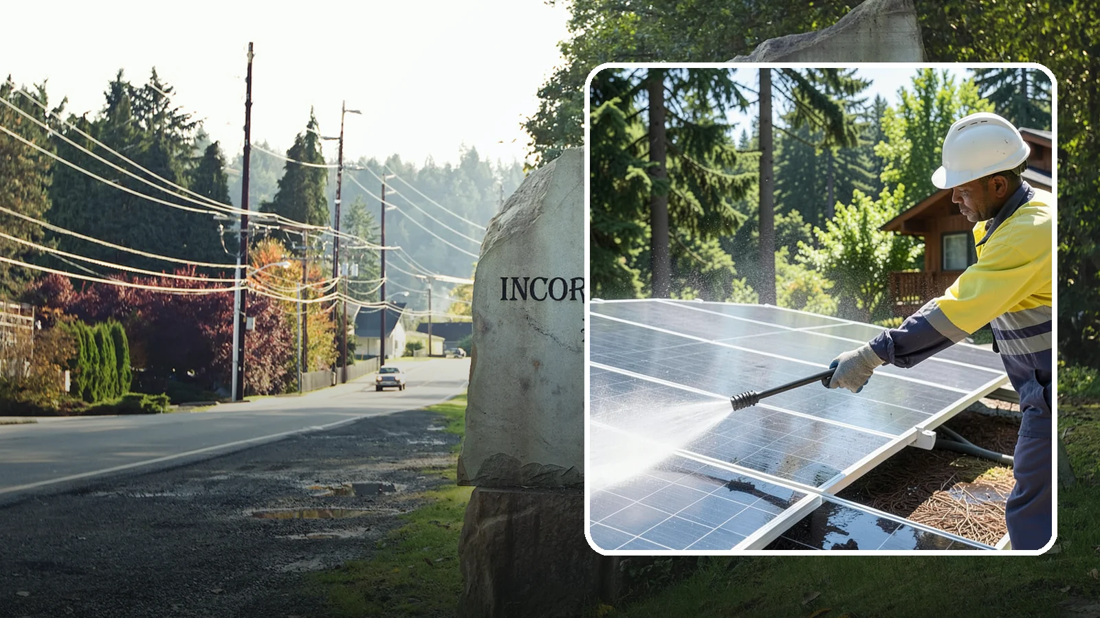Solar Panel Cleaning in Wilkeson, Pierce County, WA - We clean solar panels in Washington to clear moss, pollen, and grime that block sunlight and cut output.