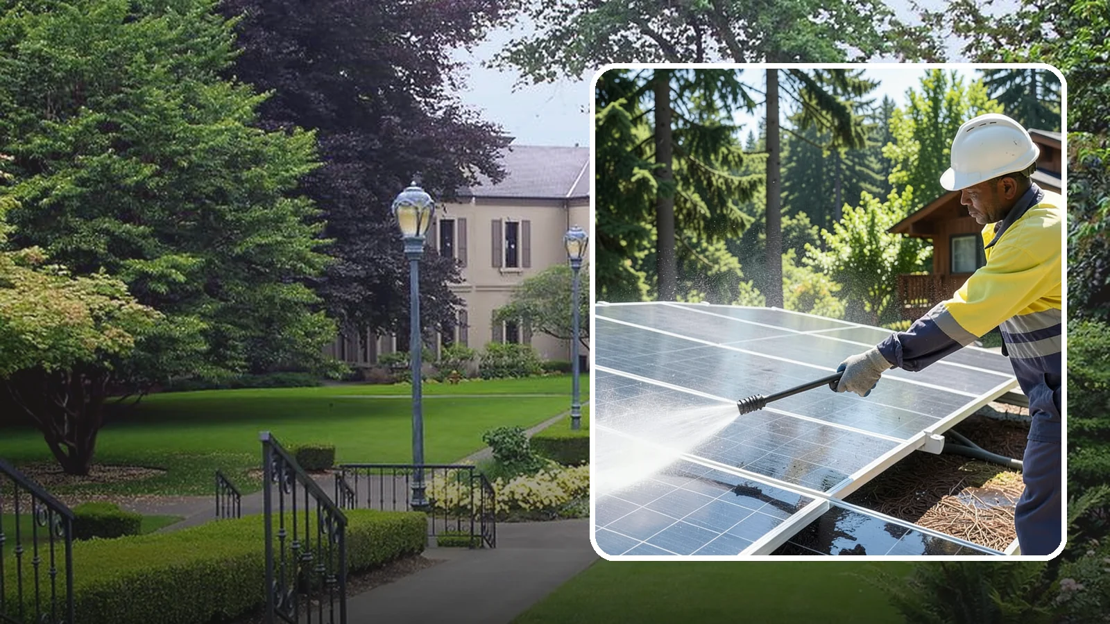 Solar Panel Cleaning in Woodinville, King County, WA - We clean solar panels in Washington to clear moss, pollen, and grime that block sunlight and cut output.