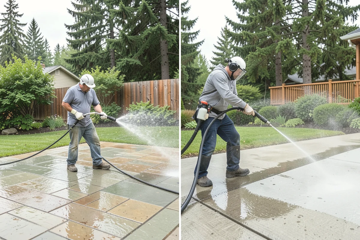 Spa Surround Cleaning in Anacortes, Skagit County, WA - Clear furniture and planters from the spa surround