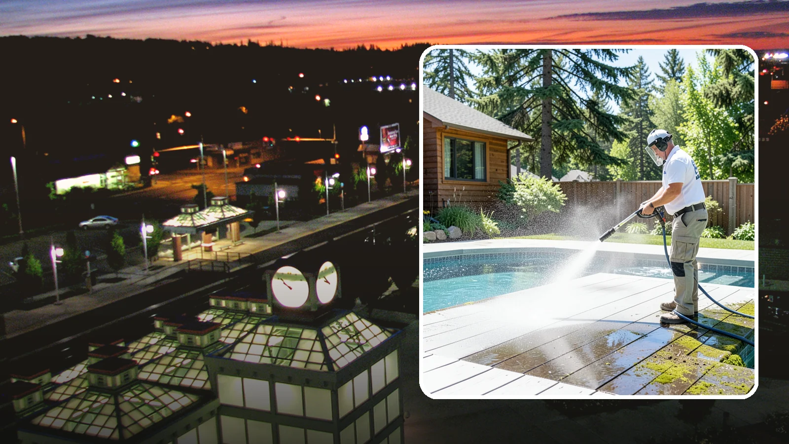 Spa Surround Cleaning in Auburn, King County, WA - We clean the decking and hardscape surrounding your spa to remove the moss and algae that make wet feet a slipping risk.