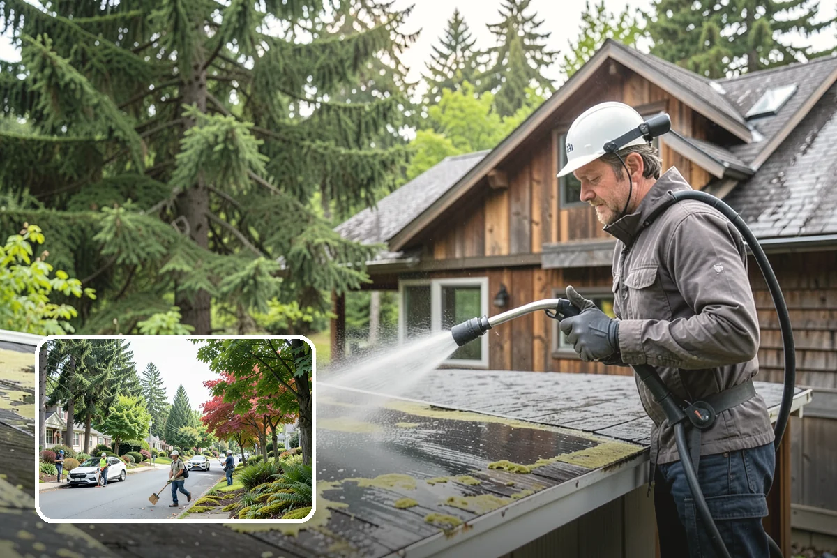 Spa Surround Cleaning in Beaux Arts Village, King County, WA - Kills moss and algae at the root for longer-lasting results