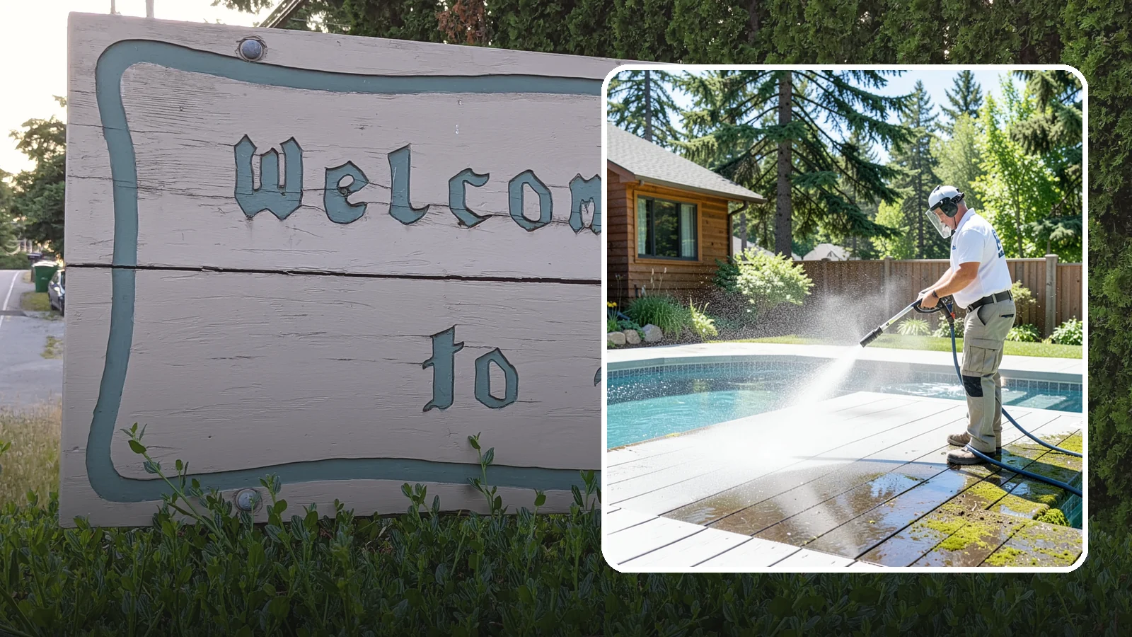 Spa Surround Cleaning in Brier, Snohomish County, WA - We clean the decking and hardscape surrounding your spa to remove the moss and algae that make wet feet a slipping risk.