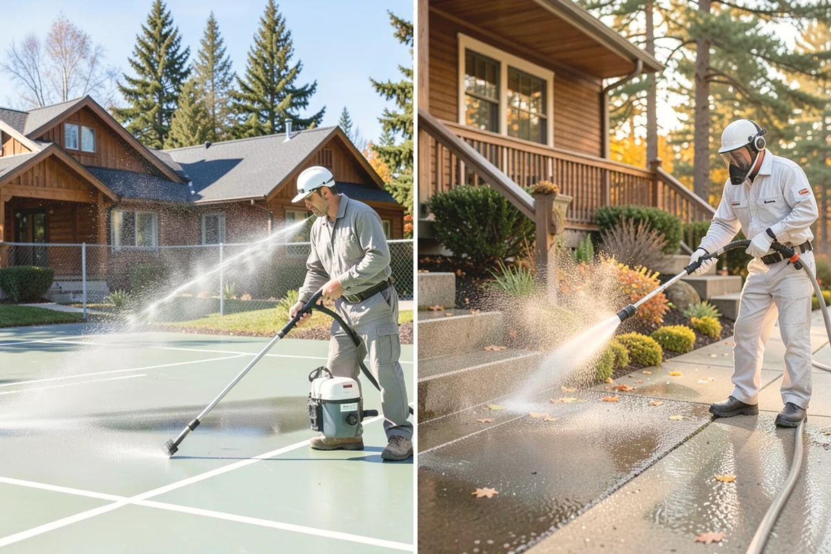 Spa Surround Cleaning in Burien, King County, WA - Clear furniture and planters from the spa surround