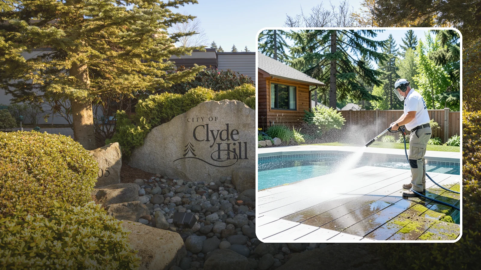 Spa Surround Cleaning in Clyde Hill, King County, WA - We clean the decking and hardscape surrounding your spa to remove the moss and algae that make wet feet a slipping risk.