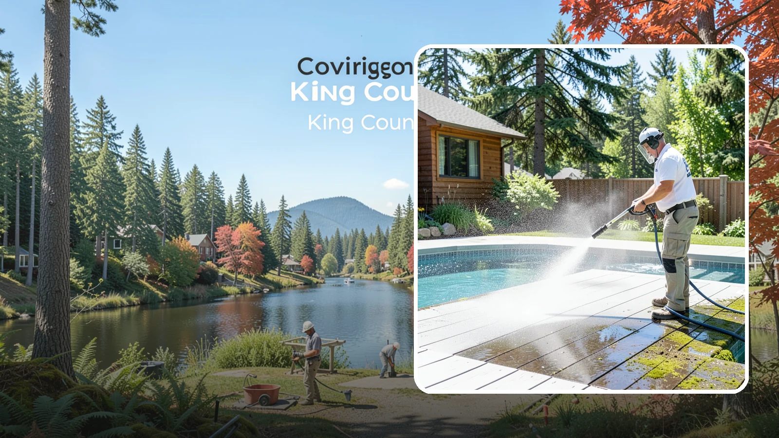 Spa Surround Cleaning in Covington, King County, WA - We clean the decking and hardscape surrounding your spa to remove the moss and algae that make wet feet a slipping risk.