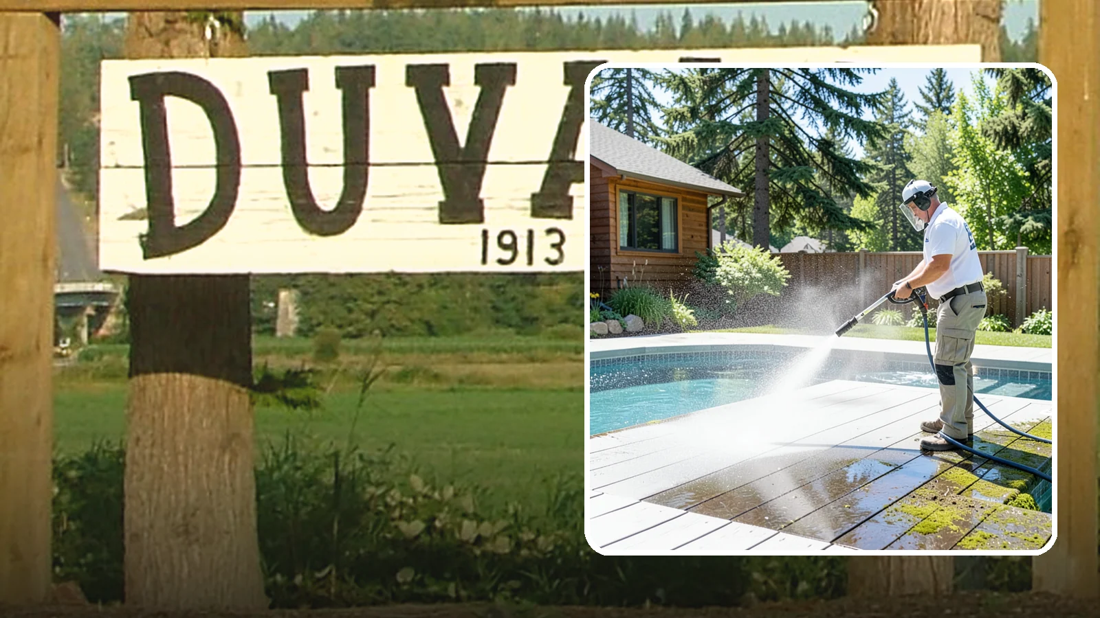 Spa Surround Cleaning in Duvall, King County, WA - We clean the decking and hardscape surrounding your spa to remove the moss and algae that make wet feet a slipping risk.