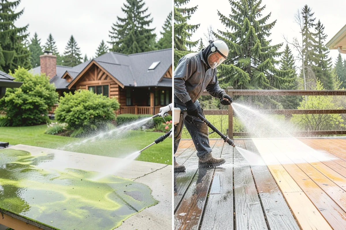 Spa Surround Cleaning in Edgewood, Pierce County, WA - Clear furniture and planters from the spa surround
