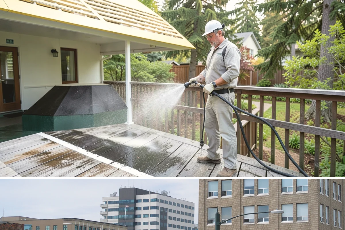Spa Surround Cleaning in Everett, Snohomish County, WA - Late spring cleaning sets up a safer, cleaner surround right as spa use picks up in warmer weather.