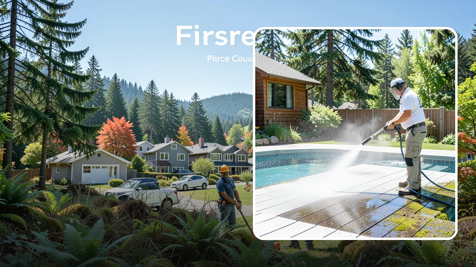 Spa Surround Cleaning in Fircrest, Pierce County, WA - We clean the decking and hardscape surrounding your spa to remove the moss and algae that make wet feet a slipping risk.