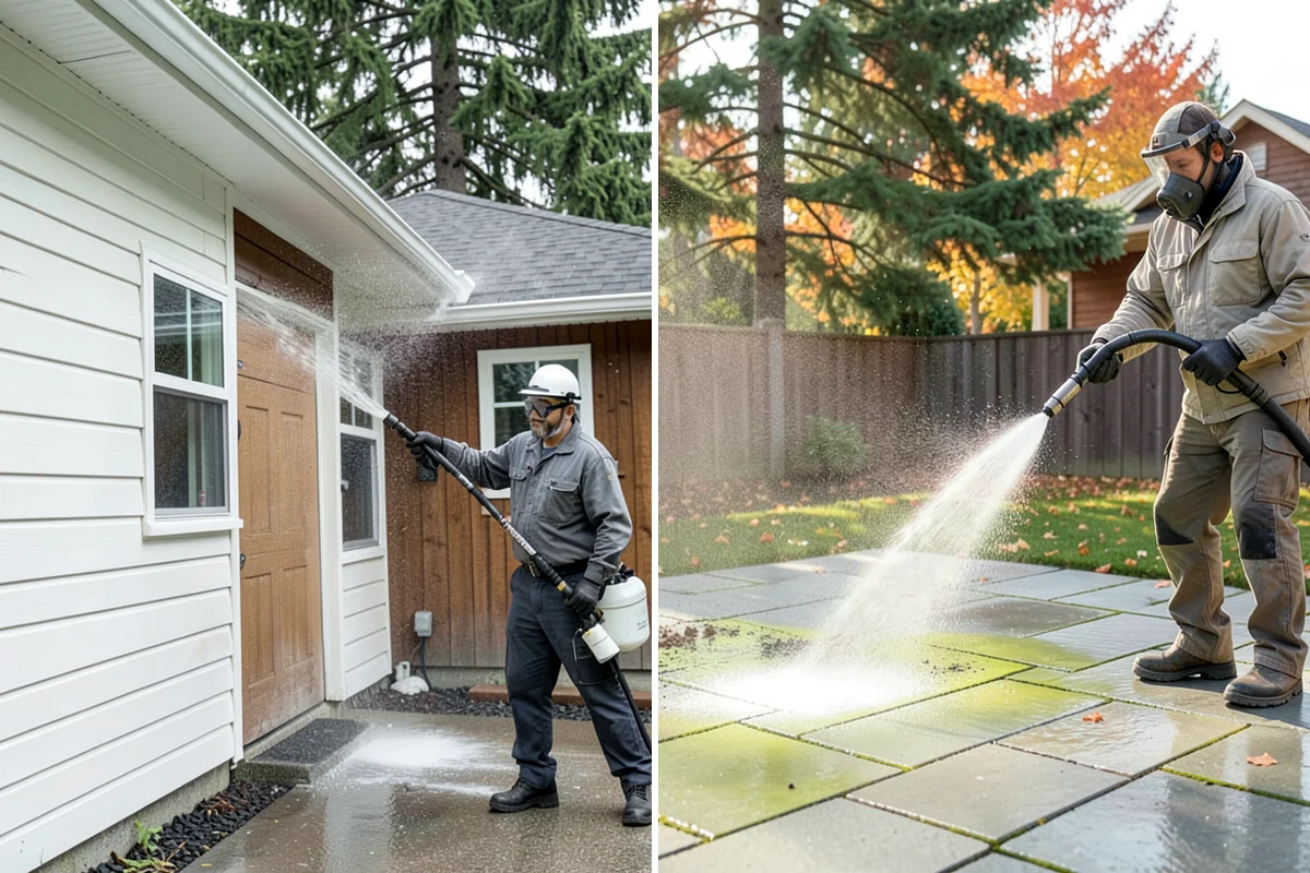 Spa Surround Cleaning in Hunts Point, King County, WA - Clear furniture and planters from the spa surround