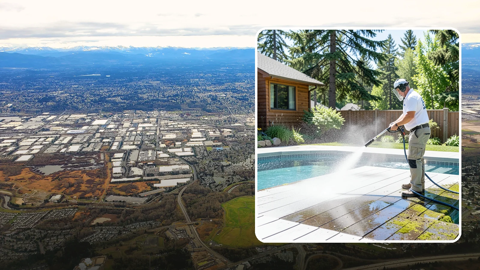 Spa Surround Cleaning in Kent, King County, WA - We clean the decking and hardscape surrounding your spa to remove the moss and algae that make wet feet a slipping risk.