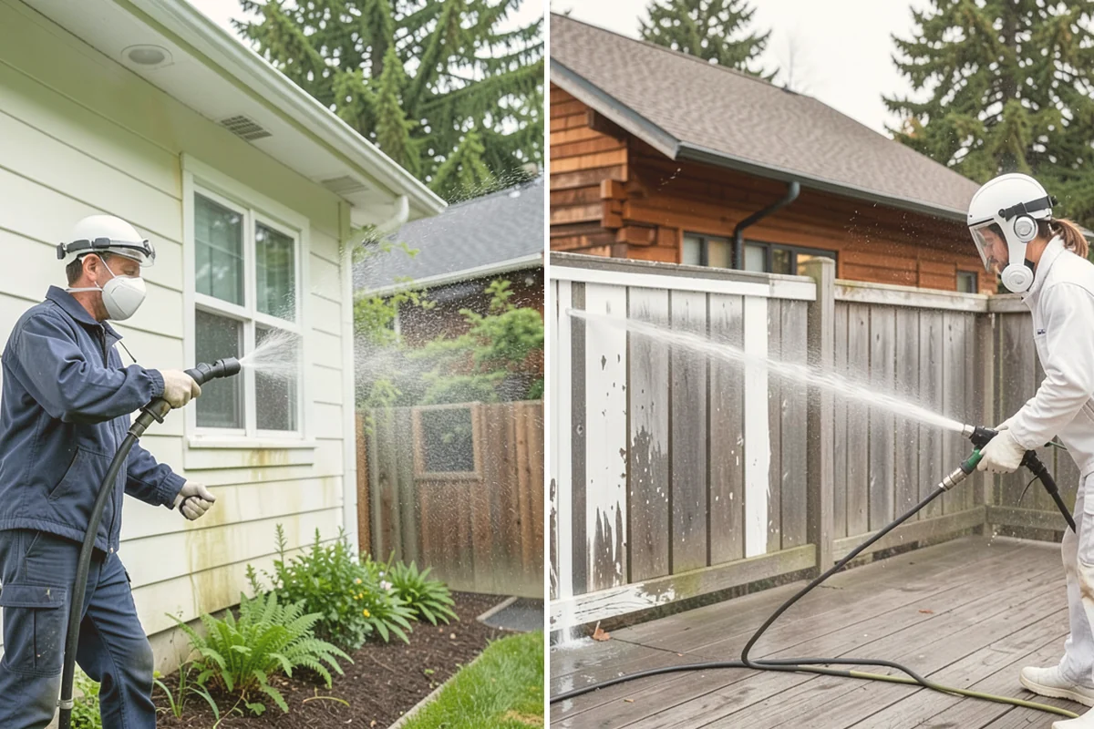 Spa Surround Cleaning in Kirkland, King County, WA - Clear furniture and planters from the spa surround