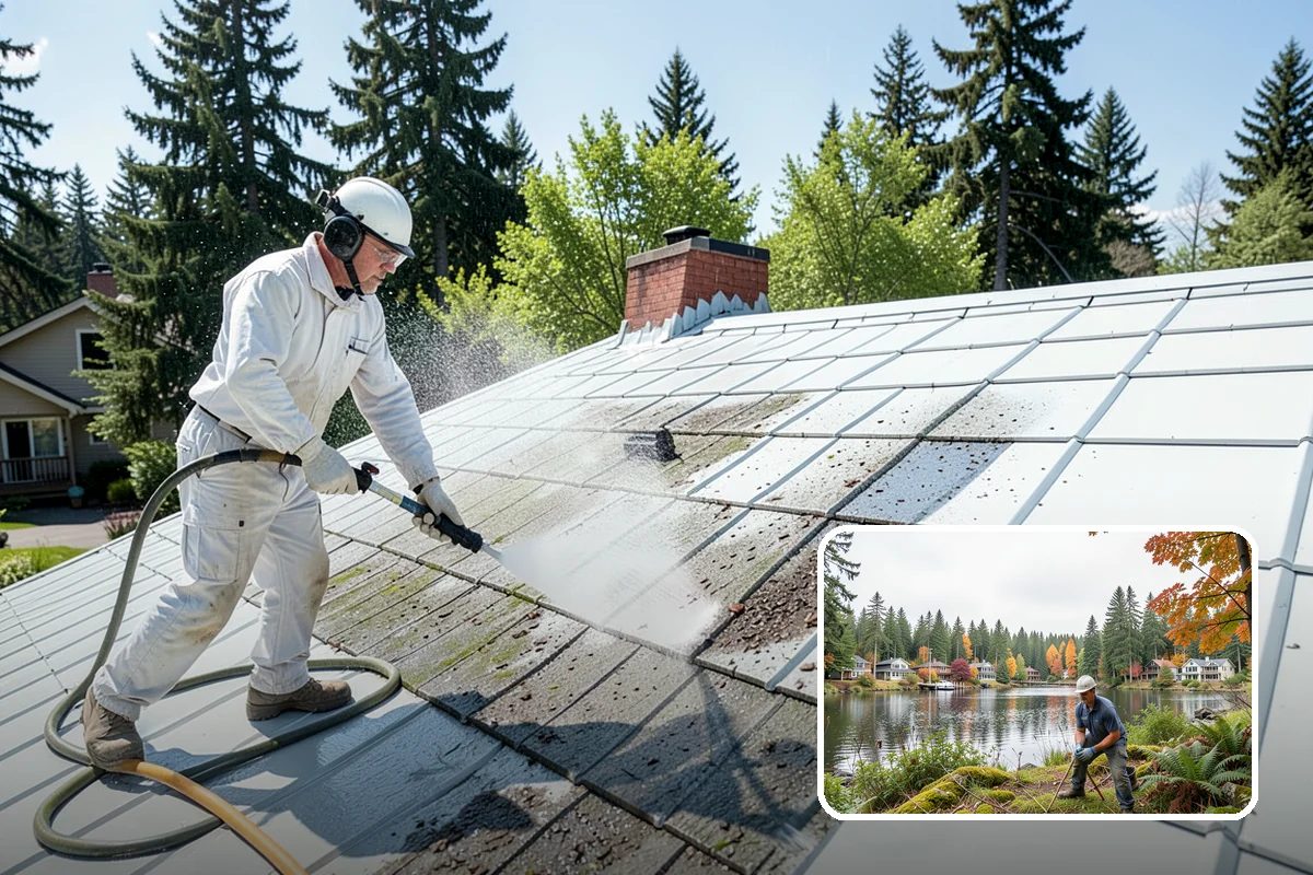 Spa Surround Cleaning in La Conner, Skagit County, WA - Kills moss and algae at the root for longer-lasting results