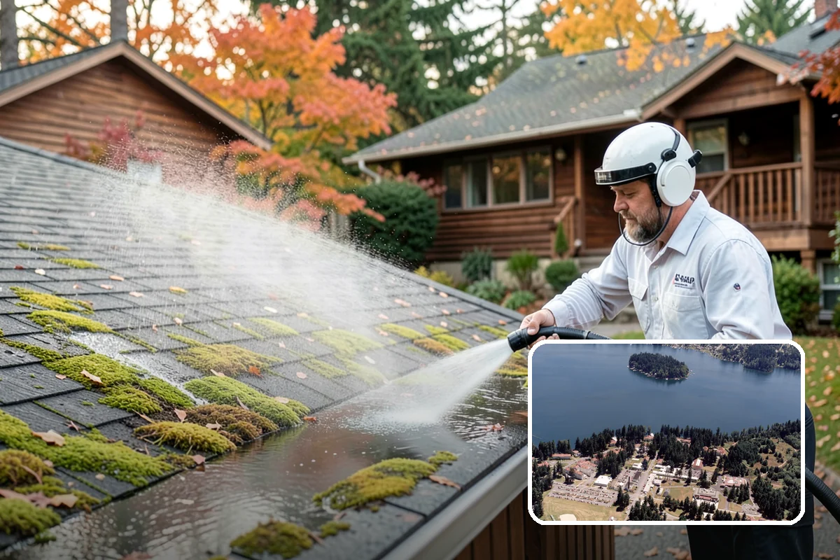 Spa Surround Cleaning in Lakewood, Pierce County, WA - Kills moss and algae at the root for longer-lasting results