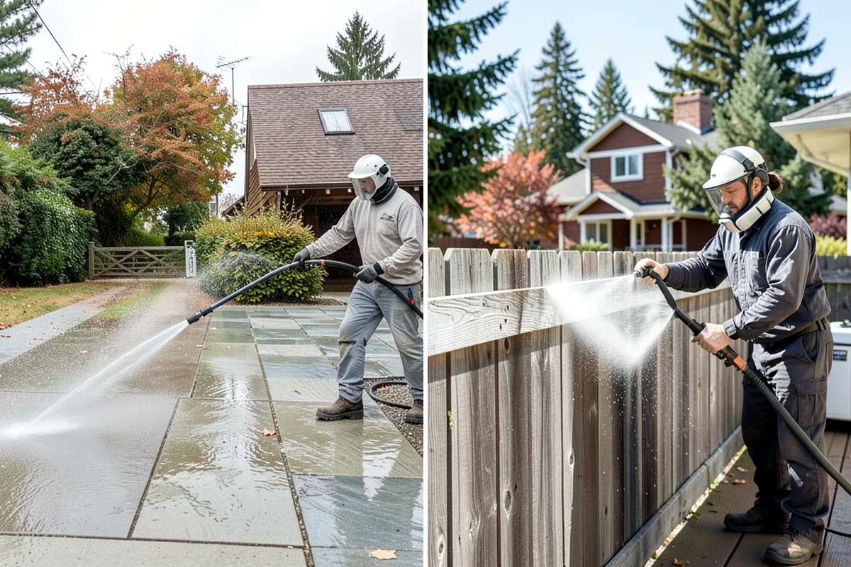 Spa Surround Cleaning in Lakewood, Pierce County, WA - Clear furniture and planters from the spa surround
