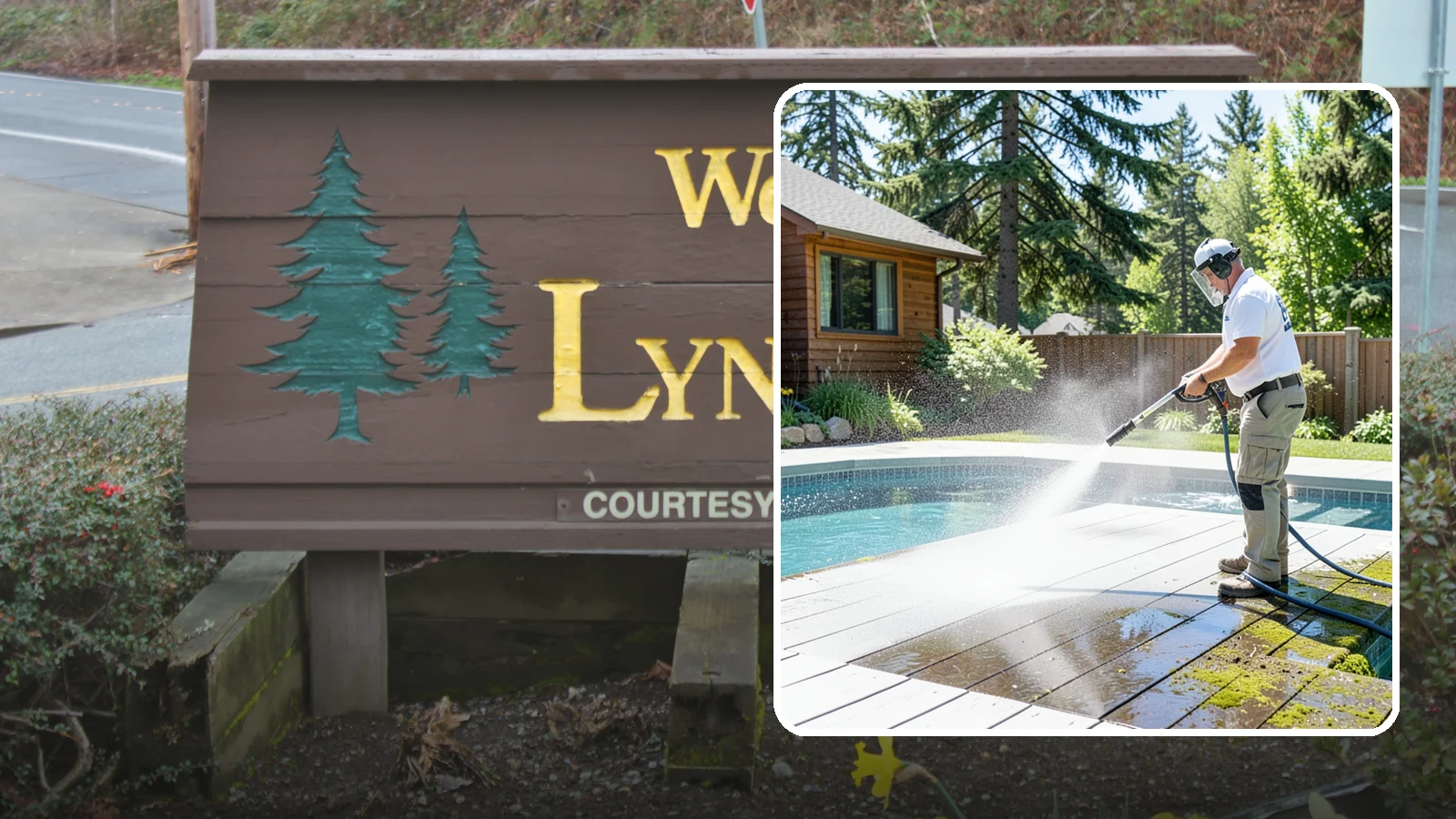 Spa Surround Cleaning in Lynnwood, Snohomish County, WA - We clean the decking and hardscape surrounding your spa to remove the moss and algae that make wet feet a slipping risk.