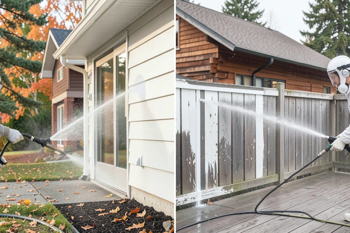 Spa Surround Cleaning in Medina, King County, WA - Clear furniture and planters from the spa surround