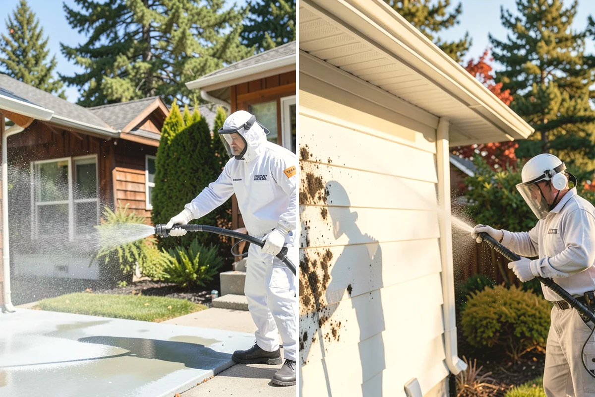 Spa Surround Cleaning in Mill Creek, Snohomish County, WA - Clear furniture and planters from the spa surround