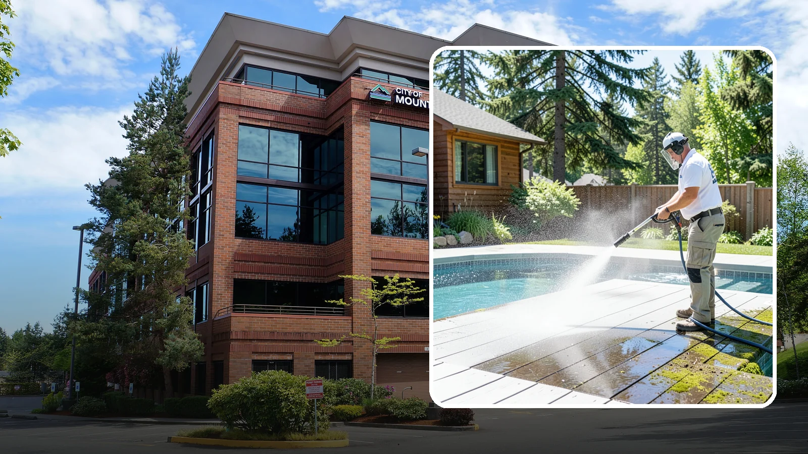 Spa Surround Cleaning in Mountlake Terrace, Snohomish County, WA - We clean the decking and hardscape surrounding your spa to remove the moss and algae that make wet feet a slipping risk.