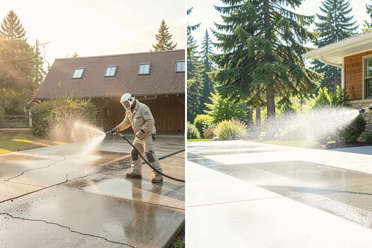 Spa Surround Cleaning in Newcastle, King County, WA - Clear furniture and planters from the spa surround