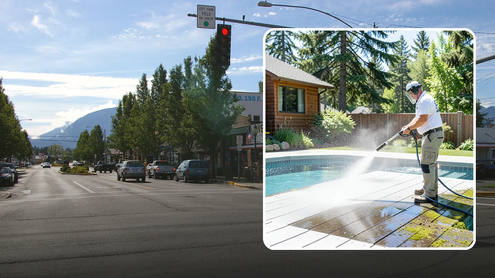 Spa Surround Cleaning in North Bend, King County, WA - We clean the decking and hardscape surrounding your spa to remove the moss and algae that make wet feet a slipping risk.