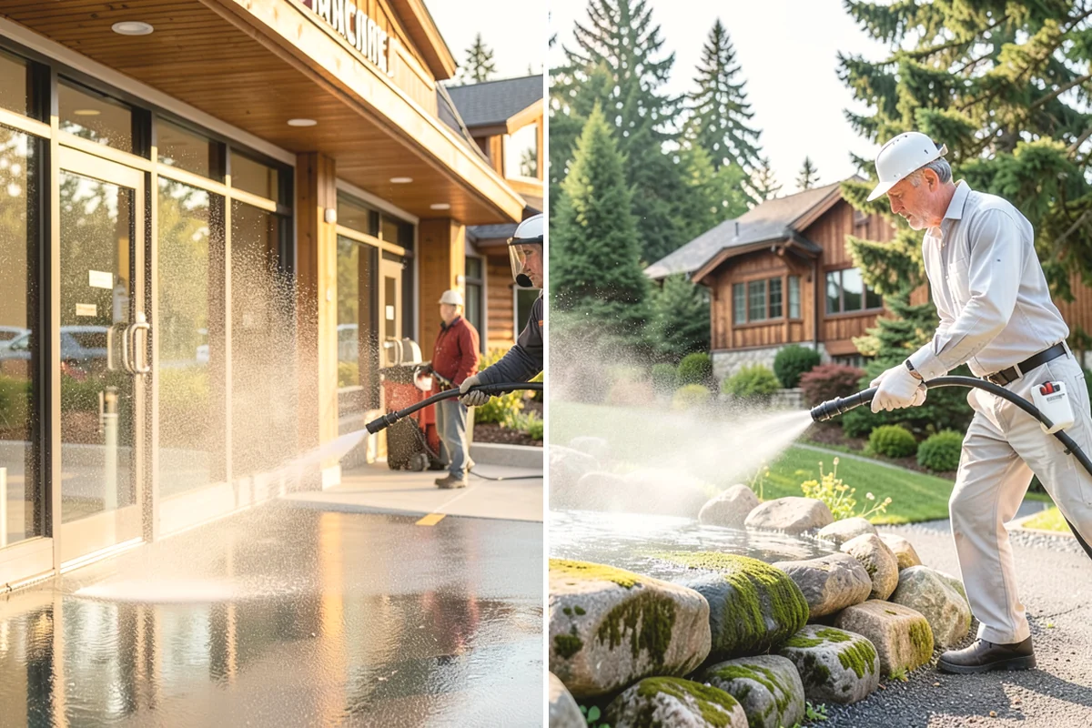 Spa Surround Cleaning in North Bend, King County, WA - Clear furniture and planters from the spa surround