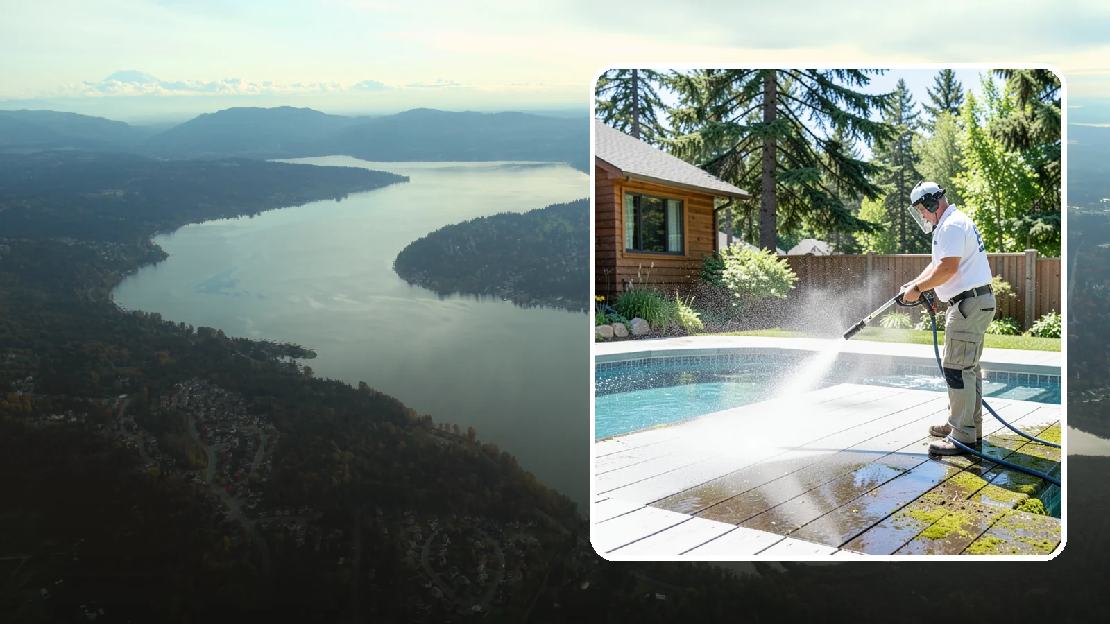 Spa Surround Cleaning in Sammamish, King County, WA - We clean the decking and hardscape surrounding your spa to remove the moss and algae that make wet feet a slipping risk.