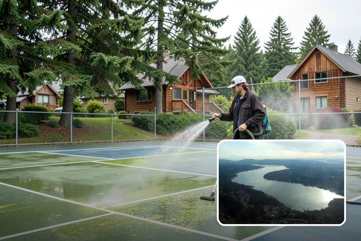 Spa Surround Cleaning in Sammamish, King County, WA - Kills moss and algae at the root for longer-lasting results
