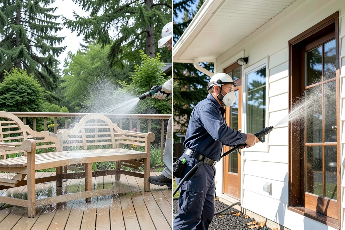 Spa Surround Cleaning in SeaTac, King County, WA - Clear furniture and planters from the spa surround