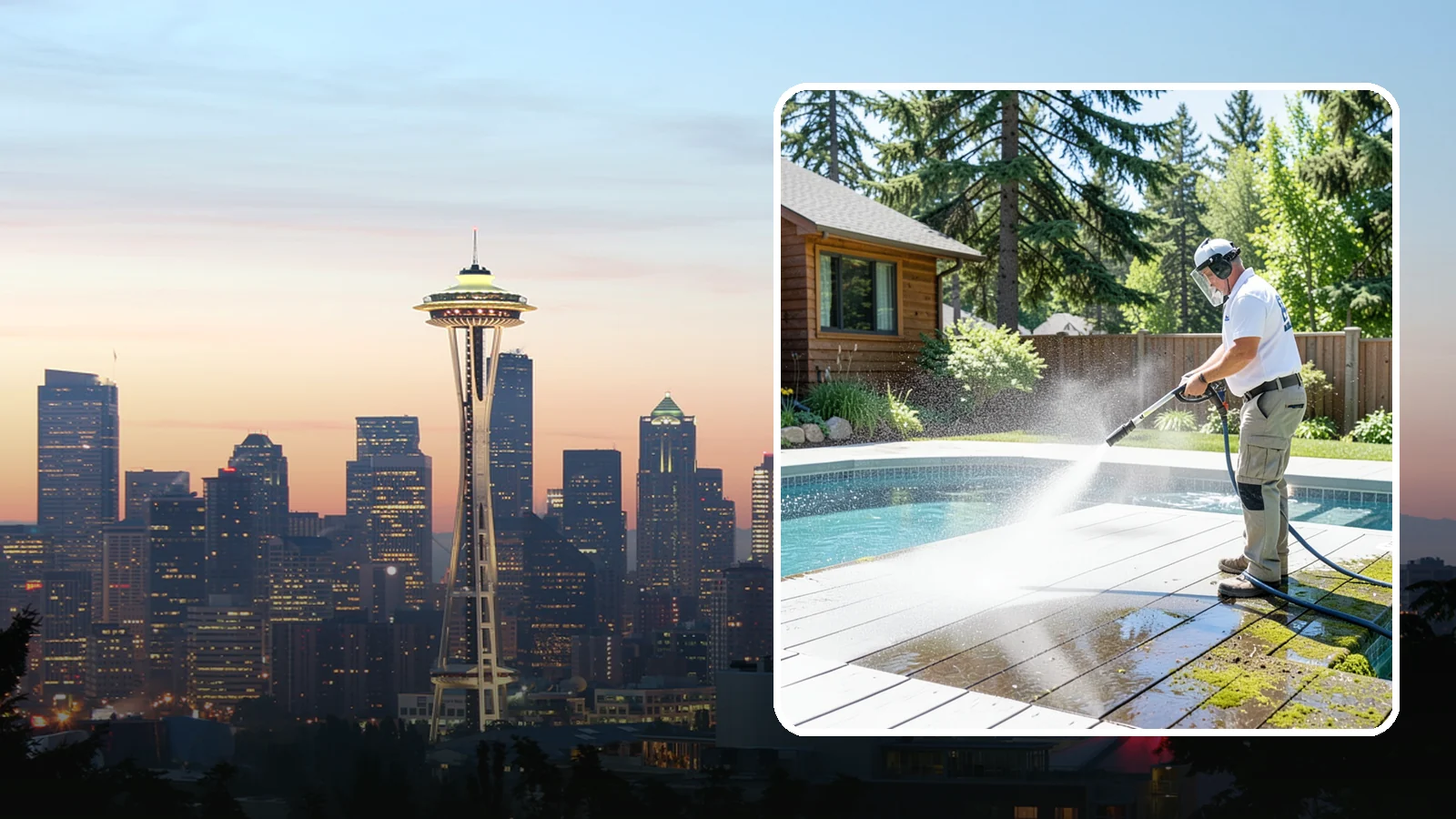 Spa Surround Cleaning in Seattle, King County, WA - We clean the decking and hardscape surrounding your spa to remove the moss and algae that make wet feet a slipping risk.